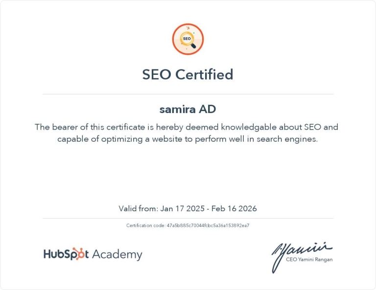 SEO certificate