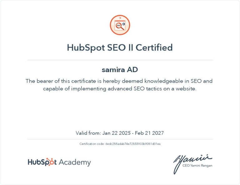 SEO certificate